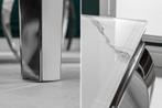 Design eettafel MODERN BAROQUE 200cm wit chroom glasblad, Huis en Inrichting, Tafels | Eettafels, Ophalen of Verzenden, Nieuw