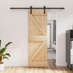 vidaXL Schuifdeur met beslag 70x210 cm massief grenenhout, Doe-het-zelf en Verbouw, Deuren en Horren, Verzenden, Nieuw