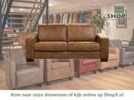 Leren bank Enjoy - 2,5 zits - Kenia Brown (bruin) - Poten, Nieuw, Ophalen of Verzenden, Rechte bank, Modern