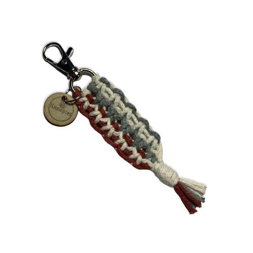 Sleutelhanger Cookie Rood/Wit/Groen - Katoen - Macramé -, Verzamelen, Sleutelhangers, Nieuw, Overige typen, Ophalen of Verzenden