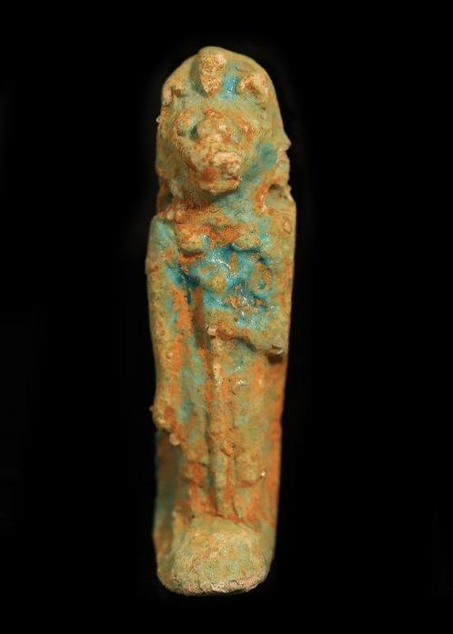 Oude Egypte, late periode Faience Amulet van Sekhmet, Antiek en Kunst, Antiek | Overige Antiek