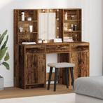 vidaXL Toilettafel Set met lade met plank 3 pcs Oud hout, Huis en Inrichting, Tafels | Kaptafels, Verzenden, Nieuw