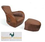 Nieuw uit voorraad SADDLE CHAIRS - ZADEL FAUTEUIL echt leder, Huis en Inrichting, Fauteuils, Nieuw, Leer