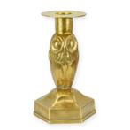 Bronzen art deco kandelaar van een uil (Interieur), Antiek en Kunst, Verzenden