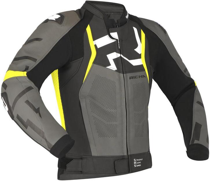 Richa Stradale Geel Grijs Leren Motorjas, Motoren, Kleding | Motorkleding, Heren, Nieuw met kaartje, Jas | leer, Verzenden