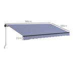 TRUUSK Luifel 4x3m Wandmontage Balkonluifel Met Handslinger,, Verzenden, Nieuw