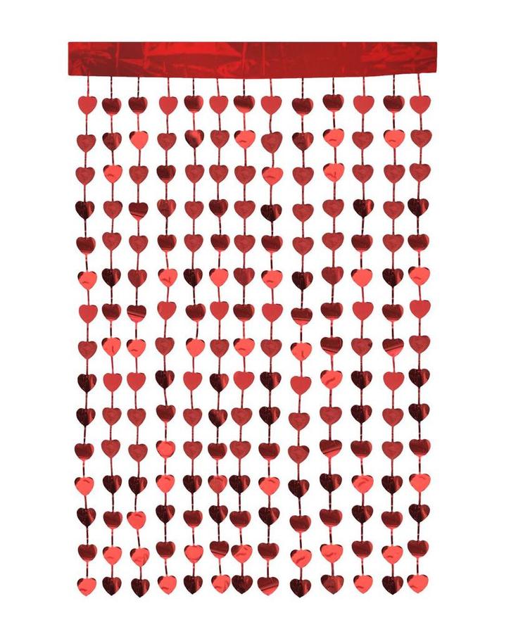 HEMA Glitter gordijn hartjes rood, Hobby en Vrije tijd, Feestartikelen, Nieuw, Verzenden