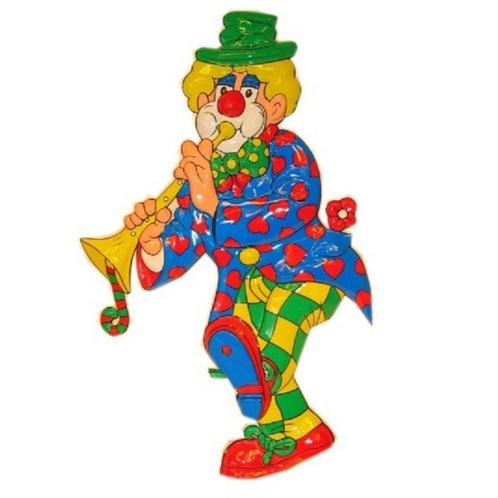 Wanddecoratie carnaval clown 70 cm - Carnaval thema, Hobby en Vrije tijd, Feestartikelen, Ophalen of Verzenden