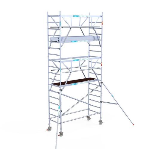 Euroscaffold steiger 90x250x6,2m Dubbele voorloopleuning TIP, Doe-het-zelf en Verbouw, Steigers, Rolsteiger of Kamersteiger, Nieuw
