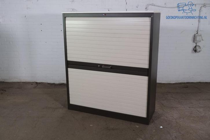 Bulo | Roldeurkast | Tweedehands | Grijs/ bruin | 2 legborde, Huis en Inrichting, Kasten | Roldeurkasten en Archiefkasten, Gebruikt