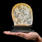 Gegraveerde parelmoer schelp - Birds of Paradise - Zeeschelp, Antiek en Kunst