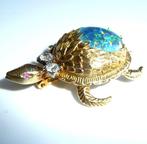 Broche - 14 karaat Geel goud - 3.90ct. tw. Diamant, Sieraden, Tassen en Uiterlijk, Antieke sieraden