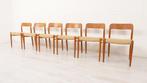 6 vintage eetkamerstoelen | Niels Otto Møller | Model 75, Huis en Inrichting, Hout, Vijf, Zes of meer stoelen, Retro, vintage, Deens design, Scandinavisch design, mid-century
