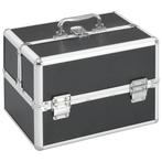 vidaXL Make-up koffer 22x30x21 cm aluminium zwart, Sieraden, Tassen en Uiterlijk, Toilettassen, Verzenden, Nieuw, Zwart