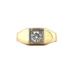 Gouden ring met diamant 0.65ct. 18 karaat, Sieraden, Tassen en Uiterlijk, Ringen, Verzenden, Zo goed als nieuw, Wit, Goud