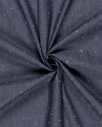 Denim Stippen Marine Blauw, Nieuw, Blauw