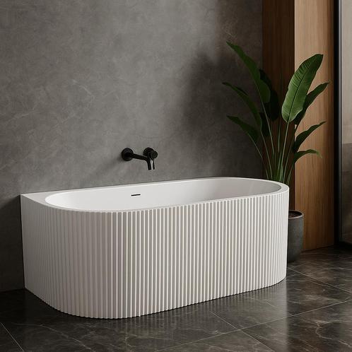 Ligbad Havana  170 x 80 x 58 cm Half Vrijstaand Bad wit, Doe-het-zelf en Verbouw, Sanitair, Nieuw, Bad, Verzenden
