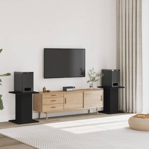 vidaXL Speakerstandaards 2 st 30x30x60 cm bewerkt hout zwart, Muziek en Instrumenten, Standaards, Nieuw, Verzenden