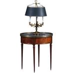 Bouillotte tafel met twee laden en twee tirettes ca 1910 bro, Ophalen of Verzenden
