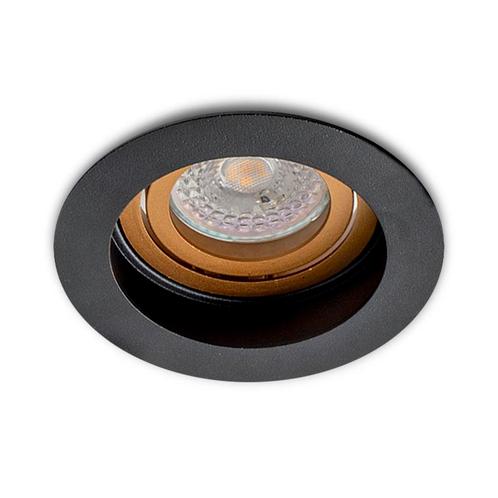 Inbouwspot Moreda | Kantelbaar | Rond | Mat zwart met koper, Huis en Inrichting, Lampen | Spots, Nieuw, Verzenden