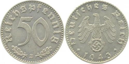 Duitsland 50 Pfennig 1943 B vz/prfr! J 372 aluminium, Postzegels en Munten, Munten | Europa | Niet-Euromunten, Verzenden