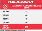 Nijdam IJshockeyschaats - Big Hank XXL - Hardboot - Zwart -, Verzenden, Zo goed als nieuw