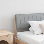 vidaXL Gestoffeerd hoofdbord Lichtgrijs 200 cm Massief, Verzenden, Nieuw, Bruin, Hout