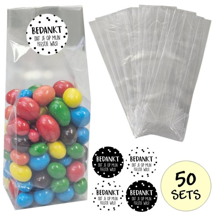 Fako Bijoux® - Uitdeelzakjes Met Sluitstickers - 50 Stickers, Diversen, Cadeauverpakkingen, Verzenden
