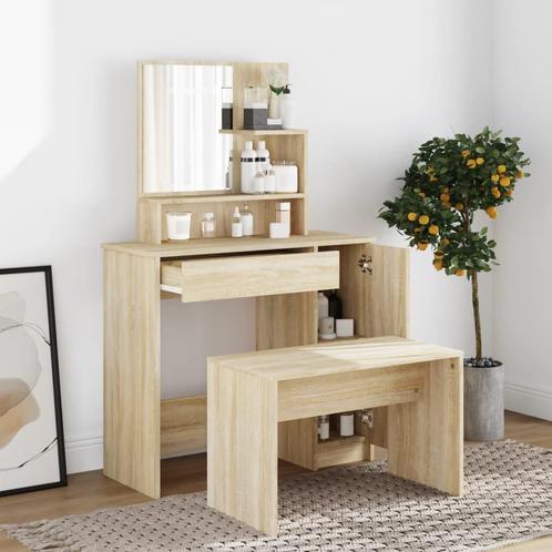 vidaXL Kaptafelset 86,5x35x136 cm sonoma eikenkleurig, Huis en Inrichting, Tafels | Kaptafels, Nieuw, Verzenden