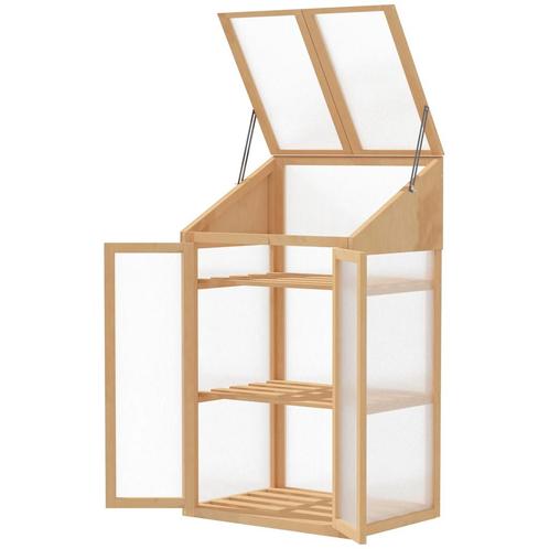 TRUUSK Houten Kweekbak 70 x 50 x 120 cm - Mini Broeikas met, Tuin en Terras, Aarde en Mest, Verzenden