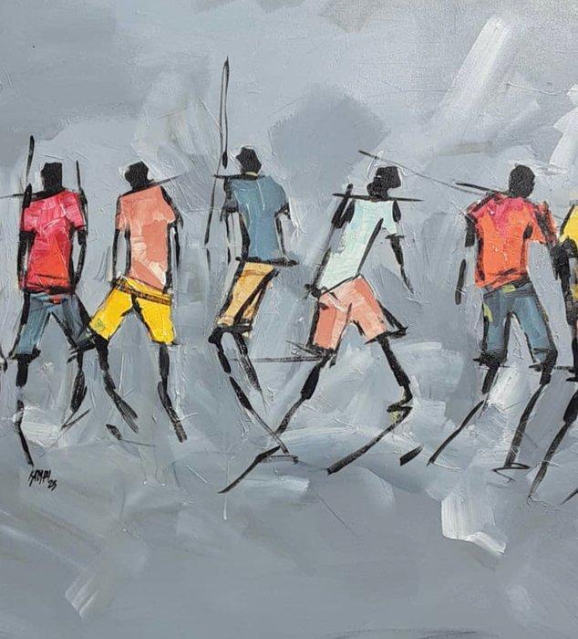 Salum Kambi - Last Walk, Antiek en Kunst, Kunst | Schilderijen | Modern