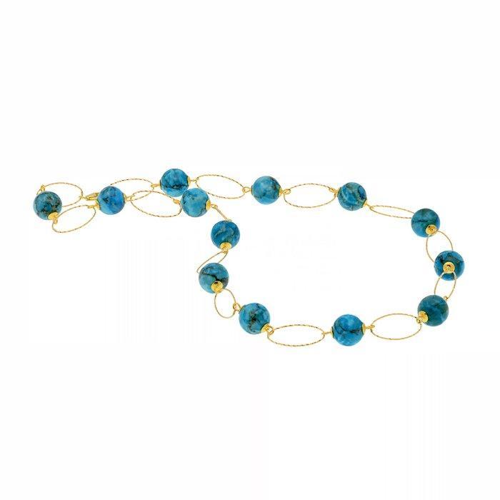 Turquoise - Zilver - Halsketting, Verzamelen, Mineralen en Fossielen