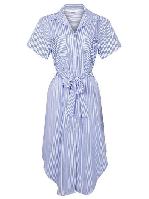 Blousejurk Gestreept Blauw, Kleding | Dames, Jurken, Verzenden