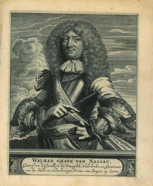 Portrait of Walrad, Prince of Nassau-Usingen, Antiek en Kunst, Kunst | Etsen en Gravures