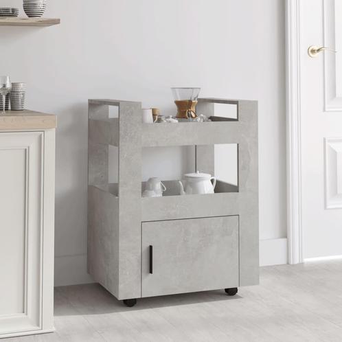 vidaXL Keukentrolley 60x45x80 cm bewerkt hout betongrijs, Huis en Inrichting, Keuken | Keukenbenodigdheden, Nieuw, Verzenden
