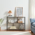 Console tafel Övertorneå 100x30x75 cm zwart en eikenkleurig, Huis en Inrichting, Verzenden, Nieuw