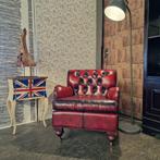 Chesterfield Bolton Fauteuil - Antiek rood, Huis en Inrichting, Fauteuils, Nieuw, Leer