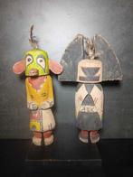 2 poppen in de stijl van kachina hopi - Hout - 21e eeuw