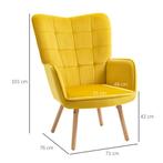 TRUUSK Gestoffeerde Fauteuil met Houten Frame - Fluwelen Loo, Verzenden