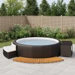 vidaXL Hottub-ombouw poly rattan en massief acaciahout zwart, Tuin en Terras, Verzenden, Nieuw