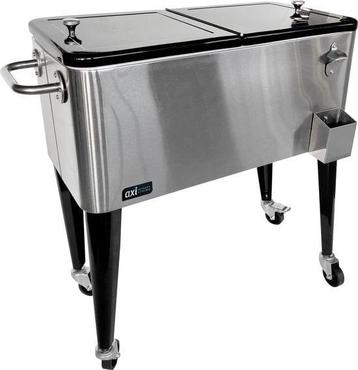 AXI Retro Cooler RVS - Koeler met wielen - 76L inhoud - Koel beschikbaar voor biedingen