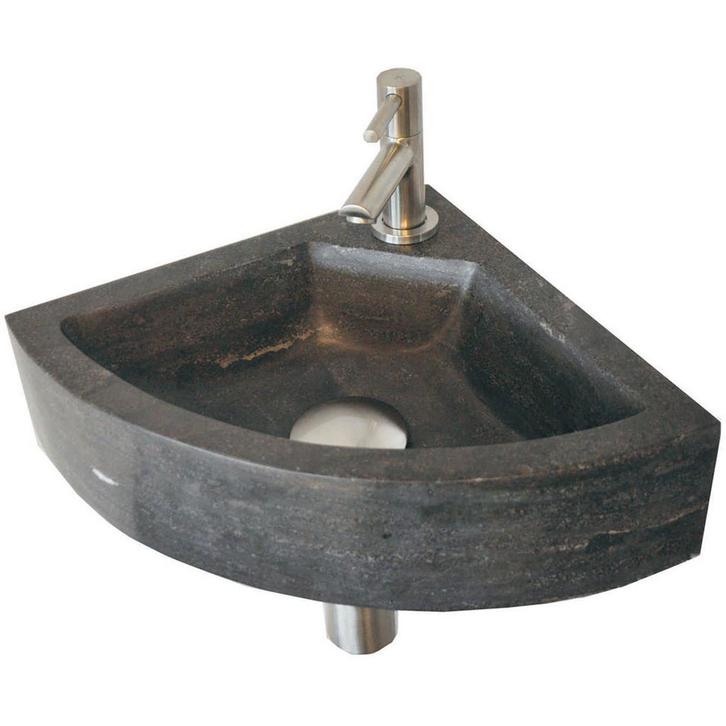 Wiesbaden Raw - Hoekfontein - 30x30x10cm - Hardsteen Gezoet, Doe-het-zelf en Verbouw, Sanitair, Nieuw, Ophalen of Verzenden