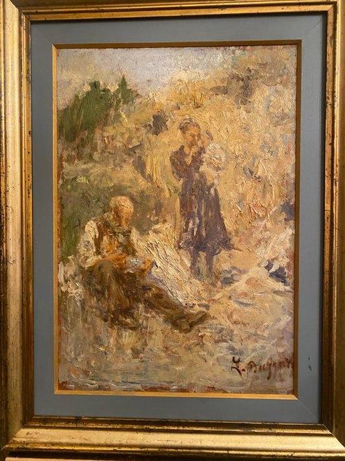 Leonardo Bazzaro (1853-1937) - Vita contadina, Antiek en Kunst, Kunst | Schilderijen | Klassiek