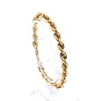 Gouden gedraaide schakel armband | 20,5 cm (veerring), Sieraden, Tassen en Uiterlijk, Armbanden, Ophalen of Verzenden, Gebruikt