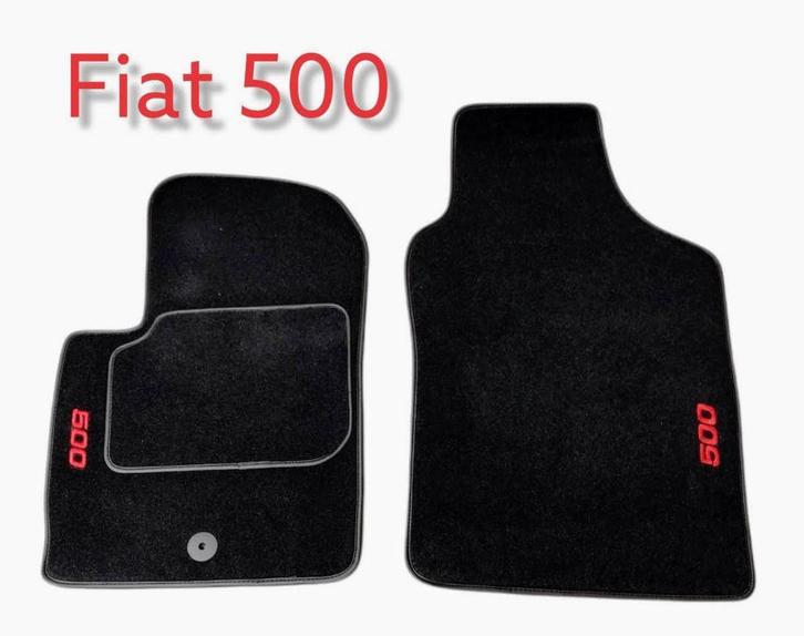 Fiat 500 2007-2014 Velours automatten met rode logo., Auto diversen, Autohoezen, Op maat, Nieuw