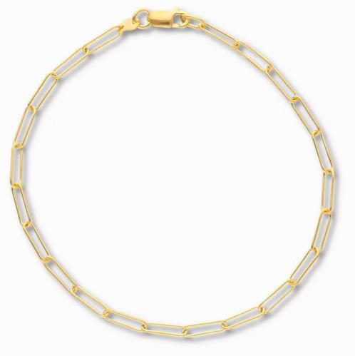 Gouden Paperclip Armband Finesse 9K, Sieraden, Tassen en Uiterlijk, Armbanden, Nieuw, Verzenden
