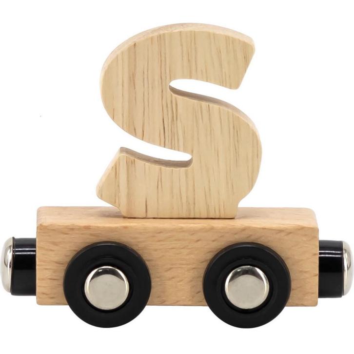 Houten lettertrein in naturel hout – losse letter S om de., Kinderen en Baby's, Speelgoed | Houten speelgoed, Nieuw, Ophalen of Verzenden