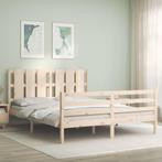 vidaXL Bedframe met hoofdbord massief hout 160x200 cm, Huis en Inrichting, Slaapkamer | Bedden, Bruin, Verzenden, 200 cm, 160 cm