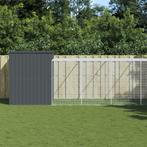 vidaXL Hondenhok met ren 214x1069x181 cm staal antraciet, Dieren en Toebehoren, Hondenhokken, Verzenden, Nieuw