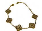 Veiling - 18k Gold Plated Alhambra Armband met Zirkonia, Sieraden, Tassen en Uiterlijk, Armbanden, Nieuw